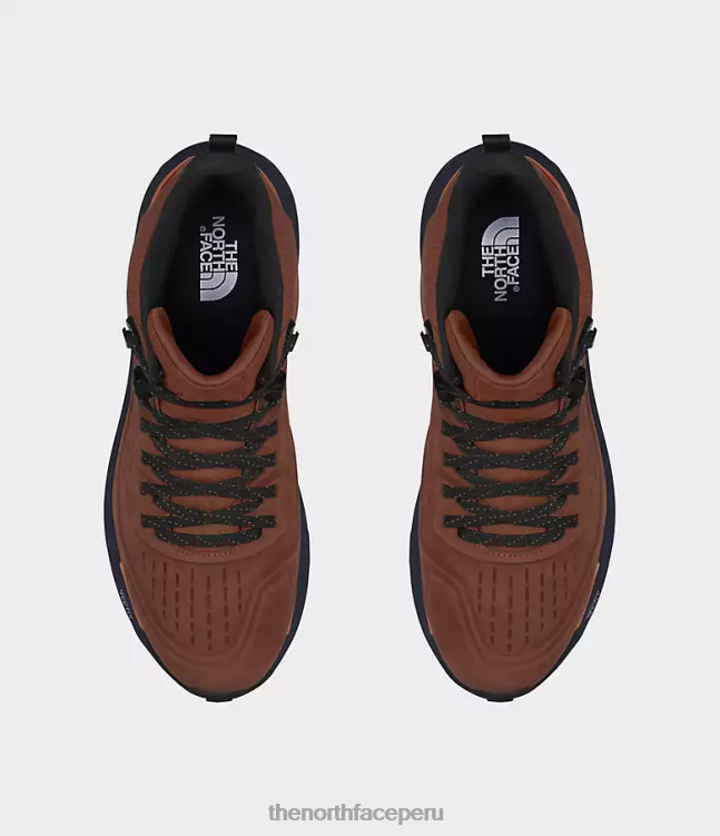 The North Face botas de cuero vectiv exploras 2 mid Futurelight hombres calzado 00TVT610 marrón brandy/tnf negro