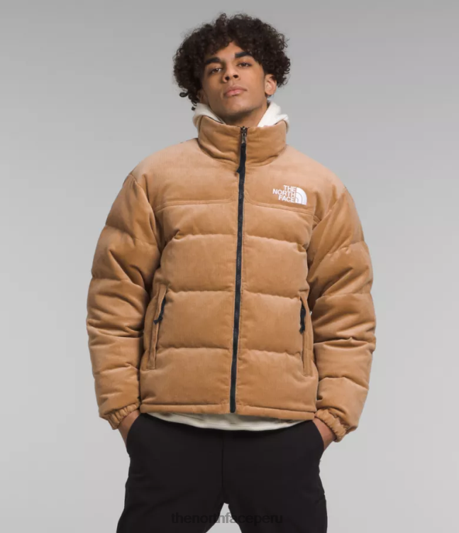 The North Face 92 chaqueta nuptse reversible hombres ropa 00TVT1203 mantequilla de almendras/tnf negra