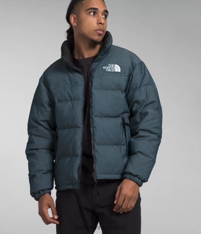 The North Face 92 chaqueta nuptse reversible hombres ropa 00TVT1205 azul denim/negro tnf