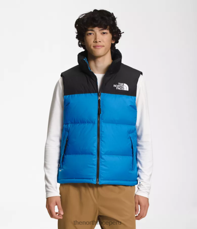 The North Face chaleco retro nuptse 1996 hombres ropa 00TVT289 azul súper sónico