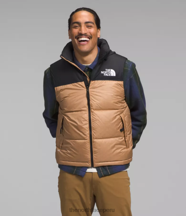 The North Face chaleco retro nuptse 1996 hombres ropa 00TVT291 mantequilla de almendras