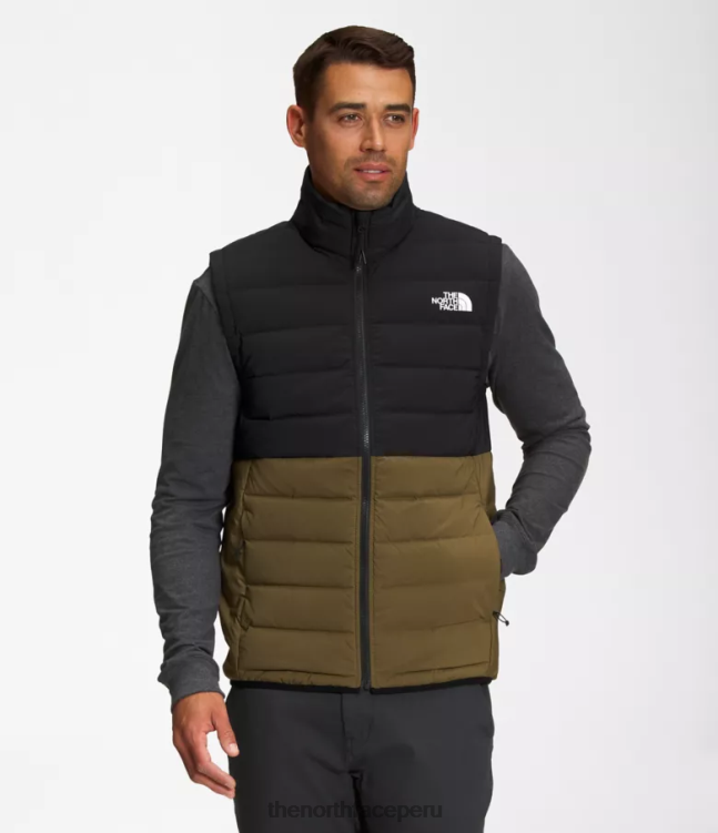 The North Face chaleco elástico Belleview hombres ropa 00TVT1032 tnf negro/oliva militar
