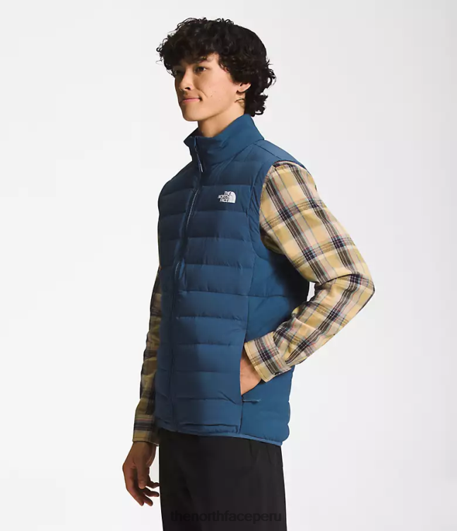 The North Face chaleco elástico Belleview hombres ropa 00TVT1034 azul sombreado