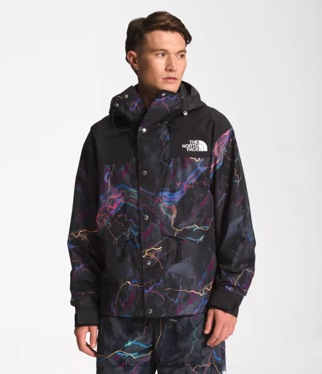 The North Face 86 chaqueta retro de montaña hombres ropa 00TVT1294 impresión tnf black trail resplandor