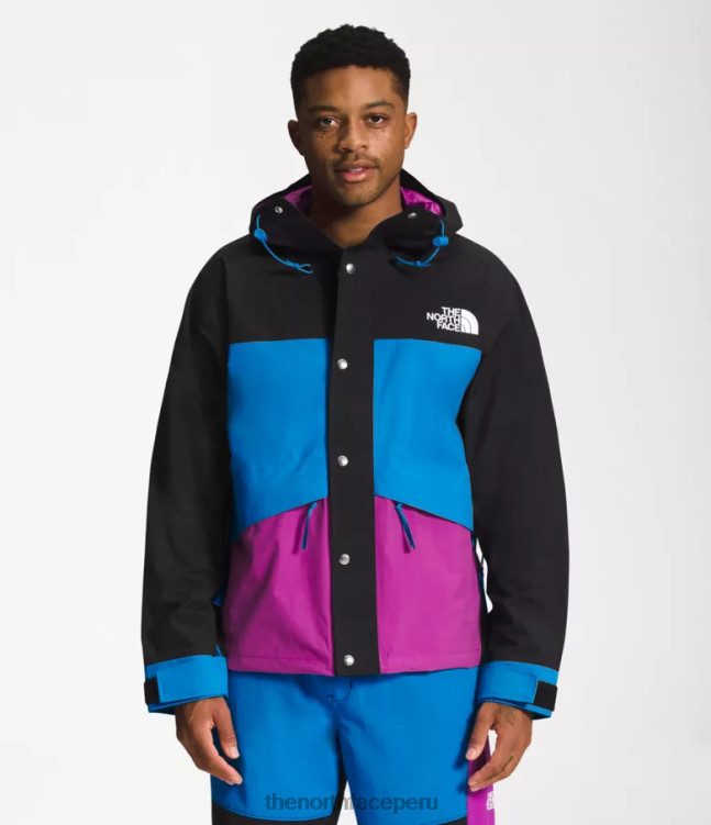 The North Face 86 chaqueta retro de montaña hombres ropa 00TVT1296 tnf negro/azul supersónico/flor de cactus violeta