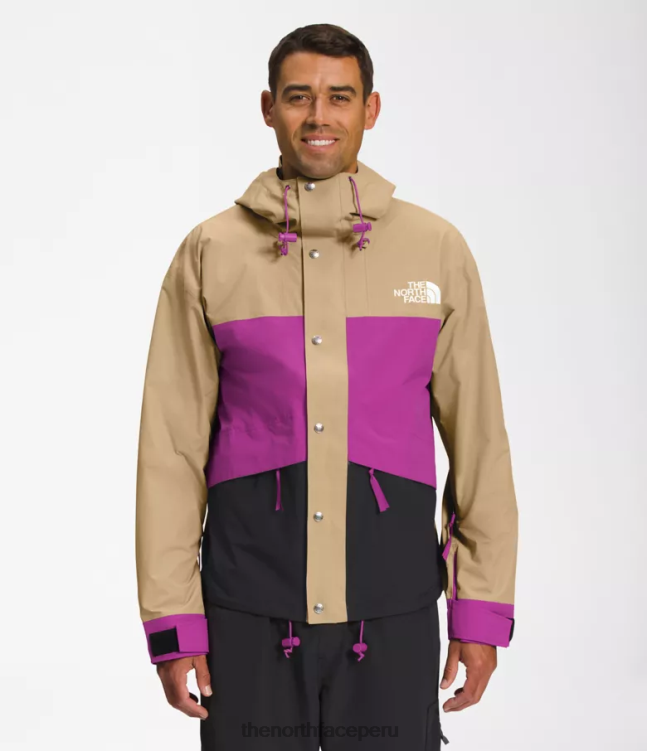 The North Face 86 chaqueta retro de montaña hombres ropa 00TVT1297 piedra caqui/flor de cactus violeta/tnf negro