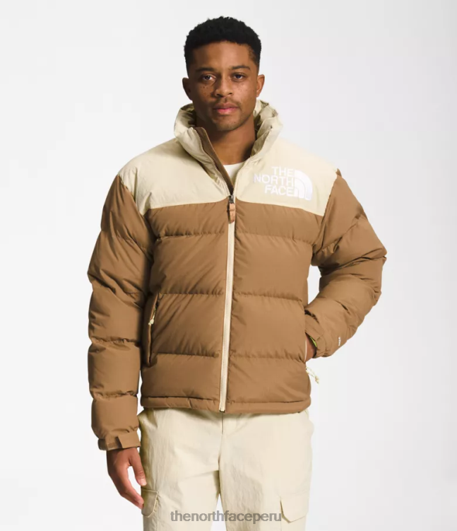 The North Face 92 nuptse de baja fidelidad y alta tecnología hombres ropa 00TVT827 marrón utilitario/grava
