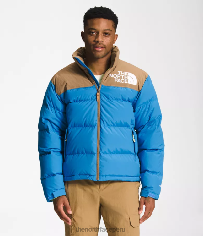 The North Face 92 nuptse de baja fidelidad y alta tecnología hombres ropa 00TVT828 azul súper sónico/marrón utilitario