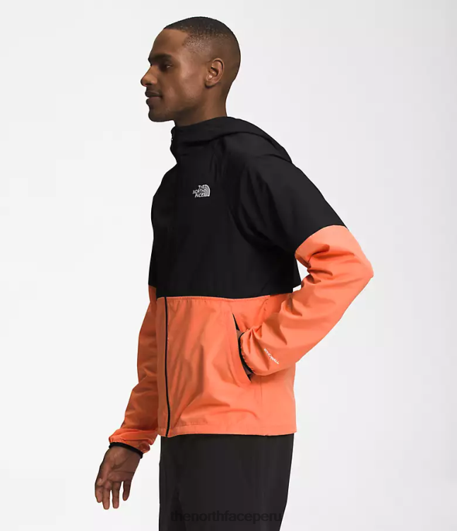 The North Face sudadera con capucha peso mosca 2.0 hombres ropa 00TVT478 tnf negro/naranja coral polvoriento