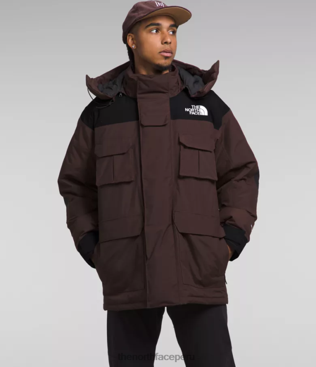 The North Face parka con aislamiento coldworks hombres ropa 00TVT1244 marrón carbón/negro tnf