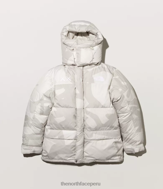 The North Face parka himalaya tnf x kaws retro 1994 hombres ropa 00TVT143 Impresión de himno marfil claro de luna de kw