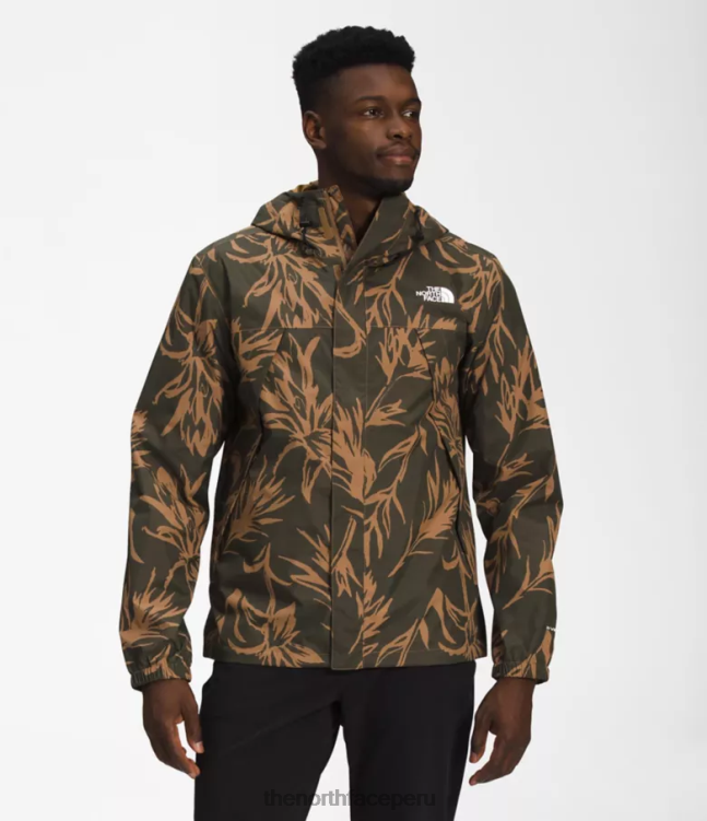The North Face chaqueta anora hombres ropa 00TVT287 estampado de pincel tropical marrón utilitario