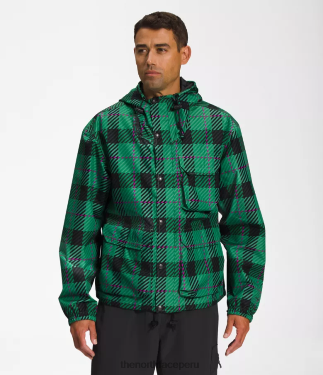 The North Face chaqueta de lluvia utilitaria m66 hombres ropa 00TVT295 tela escocesa verde hierba profunda