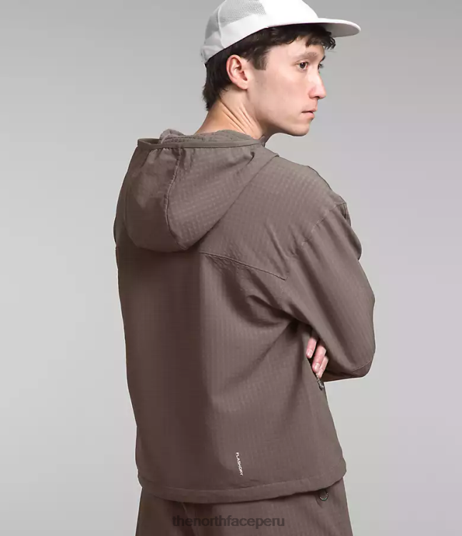 The North Face sudadera con capucha tekware grid hombres ropa 00TVT832 halcón marrón