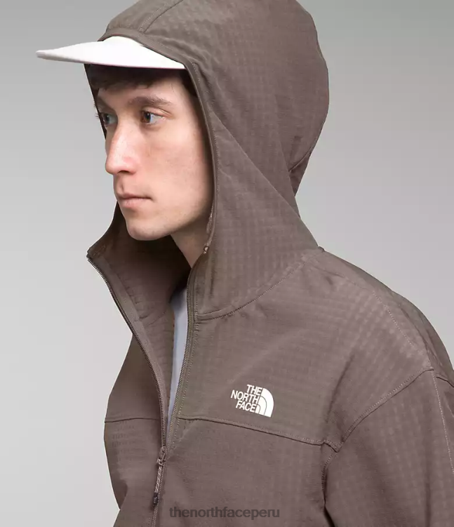 The North Face sudadera con capucha tekware grid hombres ropa 00TVT832 halcón marrón