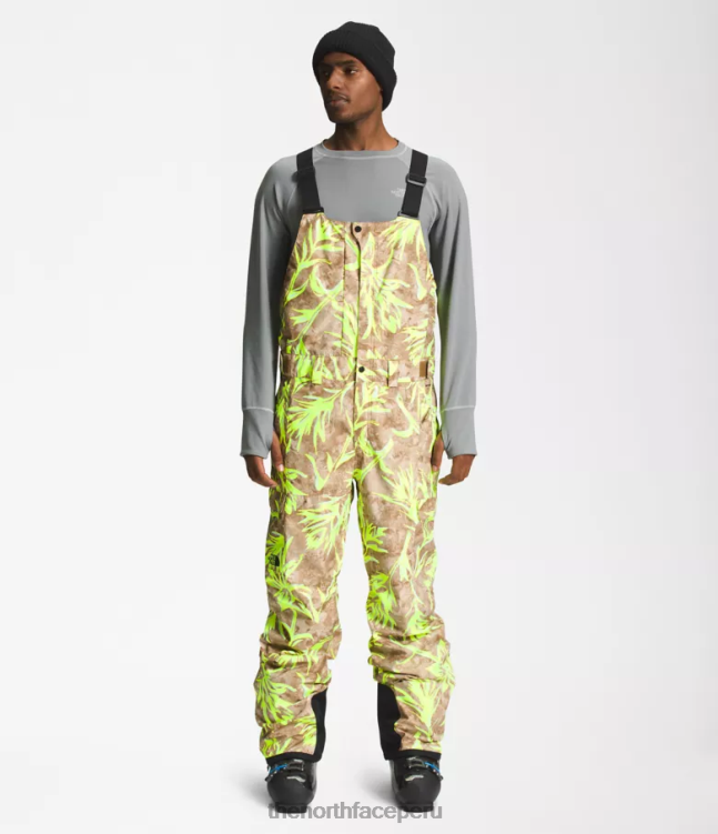 The North Face baberos libertad hombres ropa 00TVT657 impresión de pincel marrón utilitario