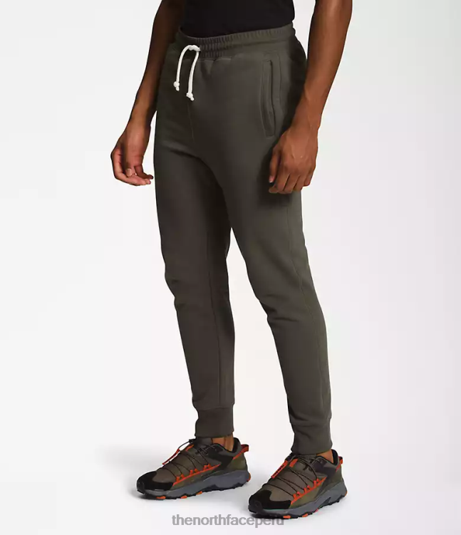 The North Face joggers con parches Heritage hombres ropa 00TVT309 nuevo verde topo