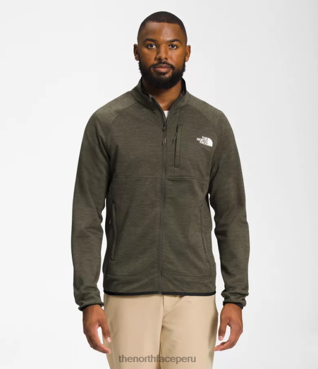 The North Face Canyonlands con cremallera completa hombres ropa 00TVT954 nuevo gris topo verde brezo