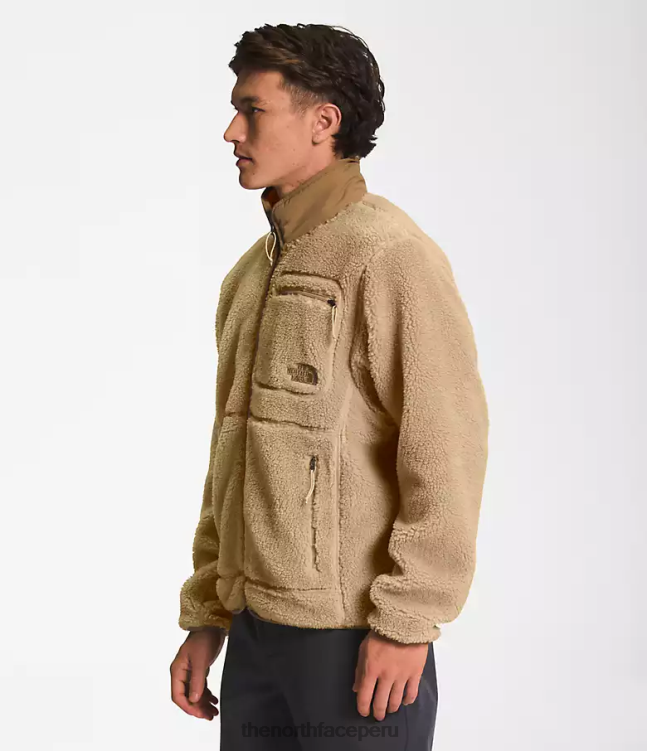 The North Face chamarra con cierre completo hombres ropa 00TVT548 caqui piedra/marrón utilitario