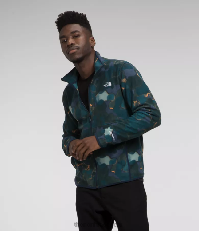 The North Face chaqueta alpina polartec 100 hombres ropa 00TVT14 estampado de textura de camuflaje azul marino Summit