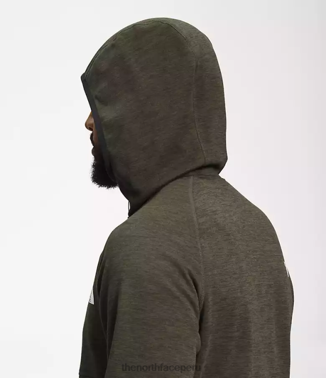 The North Face sudadera con capucha de canyonlands hombres ropa 00TVT926 nuevo gris topo verde brezo