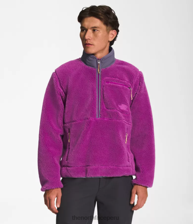 The North Face jersey de pelo extremo hombres ropa 00TVT120 flor de cactus púrpura/pizarra lunar