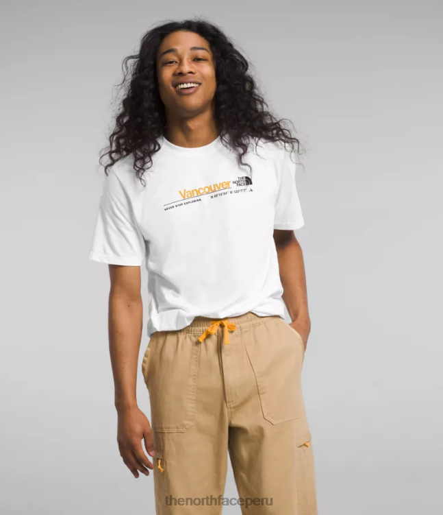 The North Face camiseta urbana de manga corta hombres ropa 00TVT1071 tnf blanco/vancouver