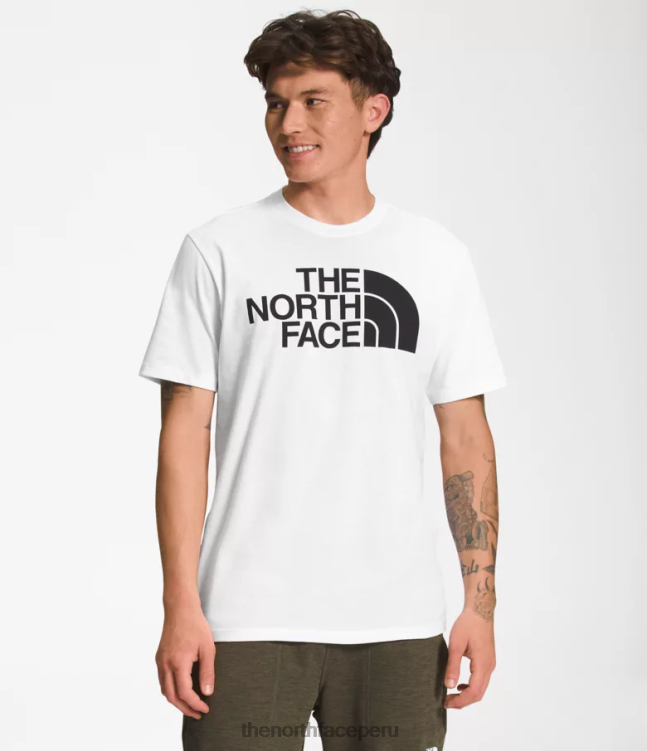 The North Face camiseta de manga corta con media cúpula hombres ropa 00TVT1304 tnf blanco/tnf negro