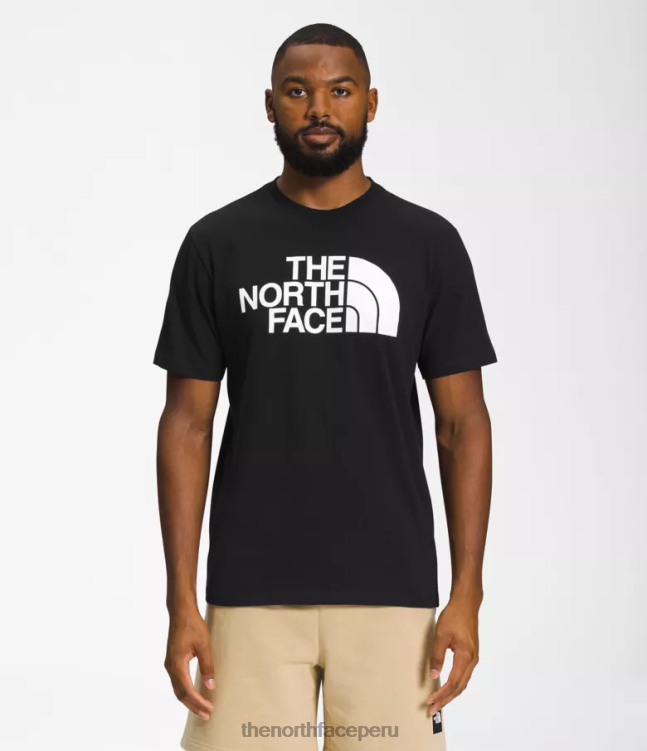The North Face camiseta de manga corta con media cúpula hombres ropa 00TVT1305 tnf negro/tnf blanco