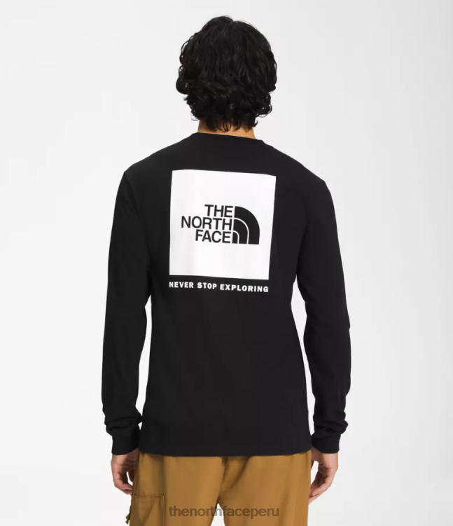 The North Face camiseta de manga larga con caja nse hombres ropa 00TVT1206 tnf negro/tnf blanco