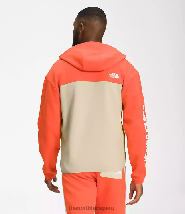 The North Face tnf tech sudadera con capucha y cremallera completa hombres ropa 00TVT208 grava/naranja retro