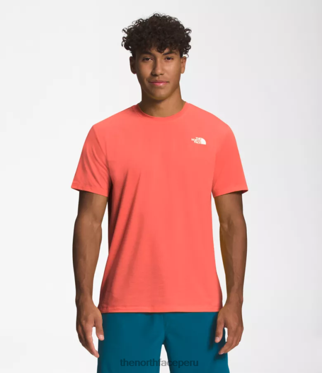 The North Face deambular de manga corta hombres ropa 00TVT1261 naranja retra