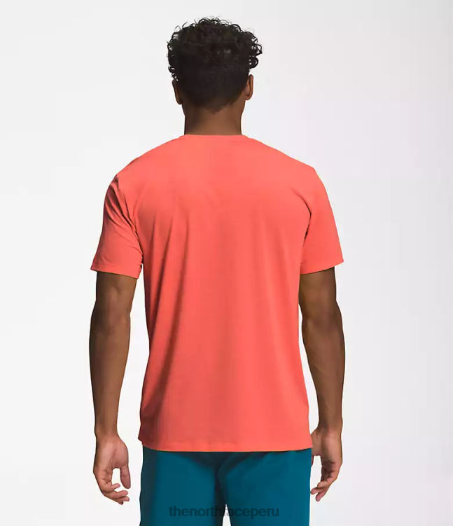 The North Face deambular de manga corta hombres ropa 00TVT1261 naranja retra