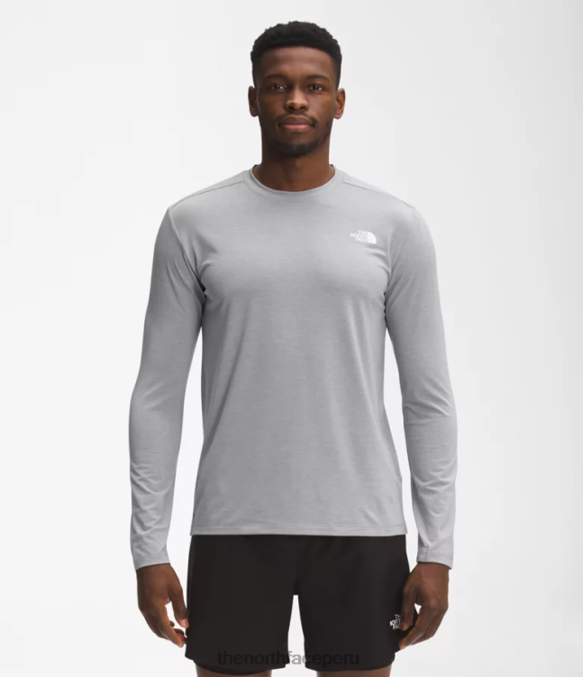 The North Face pasear de manga larga hombres ropa 00TVT21 fusionar gris brezo