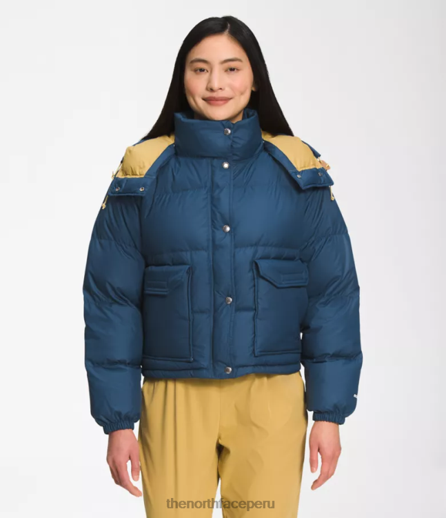 The North Face 71 chaqueta corta de plumas sierra mujer ropa 00TVT237 azul sombreado