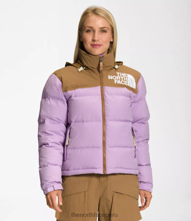 The North Face 92 chaqueta nuptse de baja fidelidad y alta tecnología mujer ropa 00TVT1015 lupino/marrón utilitario