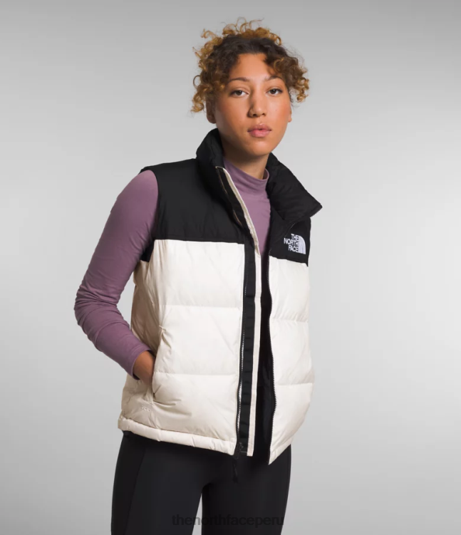 The North Face chaleco retro nuptse 1996 mujer ropa 00TVT431 gardenia blanco/tnf negro