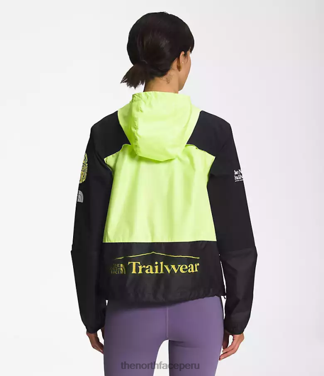 The North Face chaqueta cortavientos trailwear mujer ropa 00TVT319 tnf negro/led amarillo