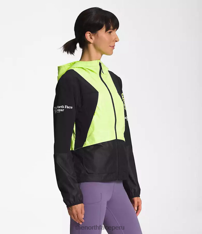 The North Face chaqueta cortavientos trailwear mujer ropa 00TVT319 tnf negro/led amarillo