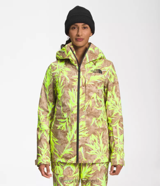 The North Face chaqueta triclimate thermoball eco nieve mujer ropa 00TVT1175 impresión de pincel de pradera marrón utilitario