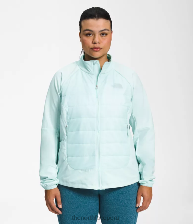 The North Face además de chaqueta híbrida de refugio cove mujer ropa 00TVT1146 claraboya azul