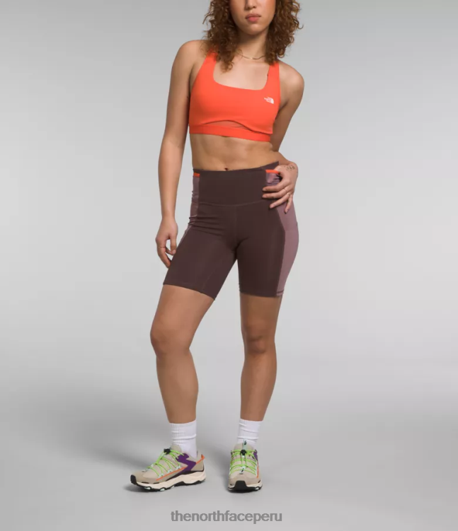 The North Face pantalones cortos de ciclismo trailwear qtm mujer ropa 00TVT903 marrón carbón/gris leonado