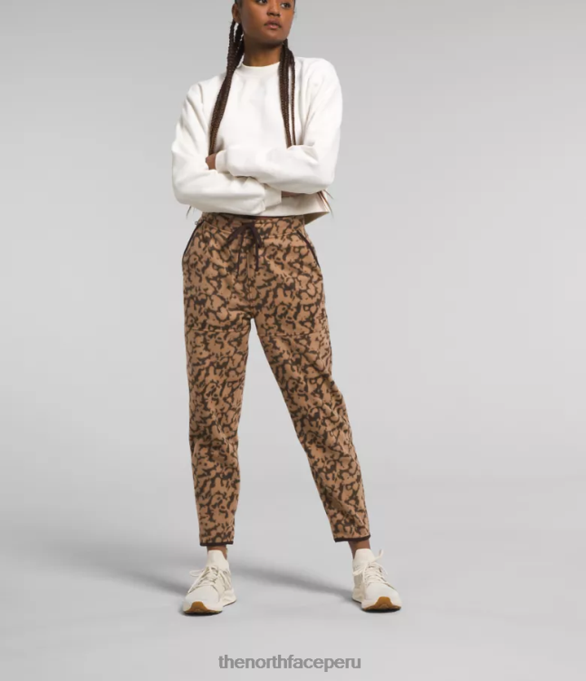 The North Face pantalones alpinos polartec 100 mujer ropa 00TVT844 estampado de tinte gráfico de mantequilla de almendras