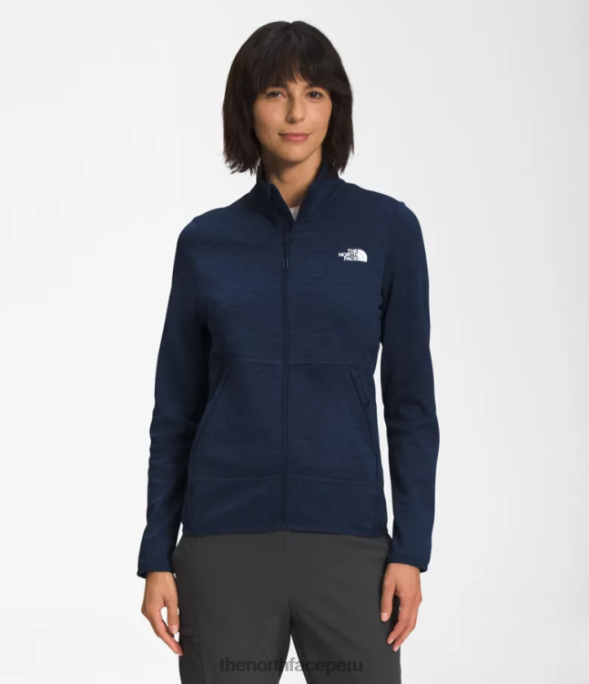 The North Face Canyonlands con cremallera completa mujer ropa 00TVT378 azul marino cumbre jaspeado oscuro
