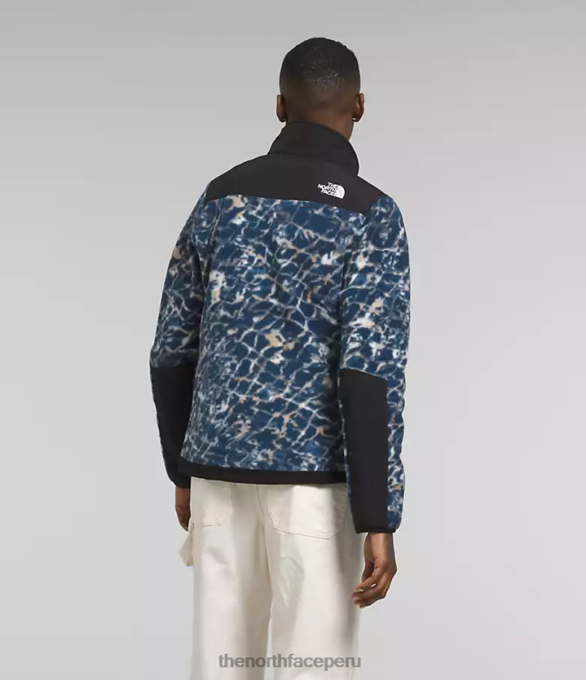 The North Face chaqueta denali mujer ropa 00TVT146 Bígaro polvoriento distorsión del agua letra pequeña/cumbre azul marino