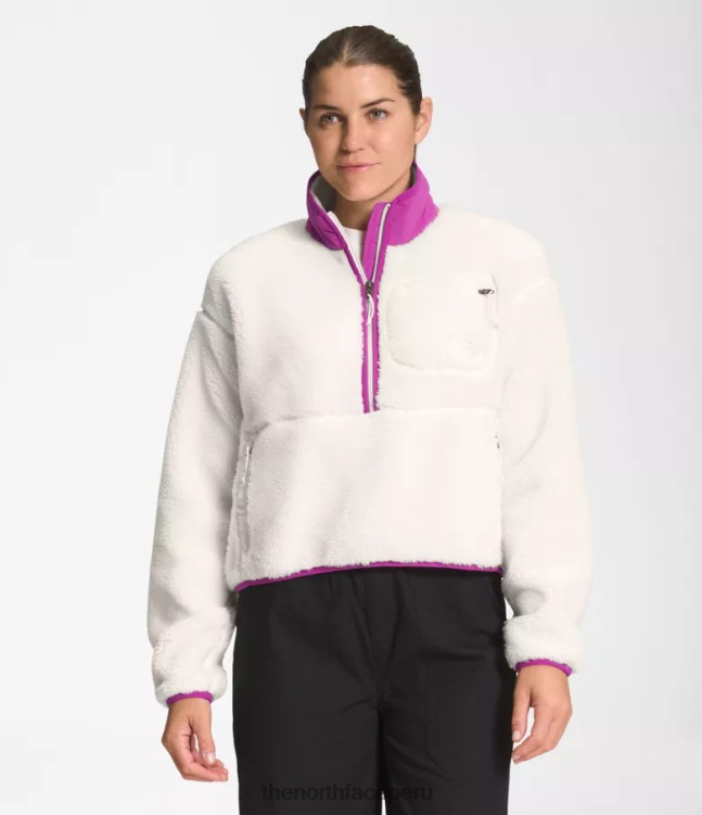 The North Face jersey de pelo extremo mujer ropa 00TVT807 gardenia flor de cactus blanca/púrpura