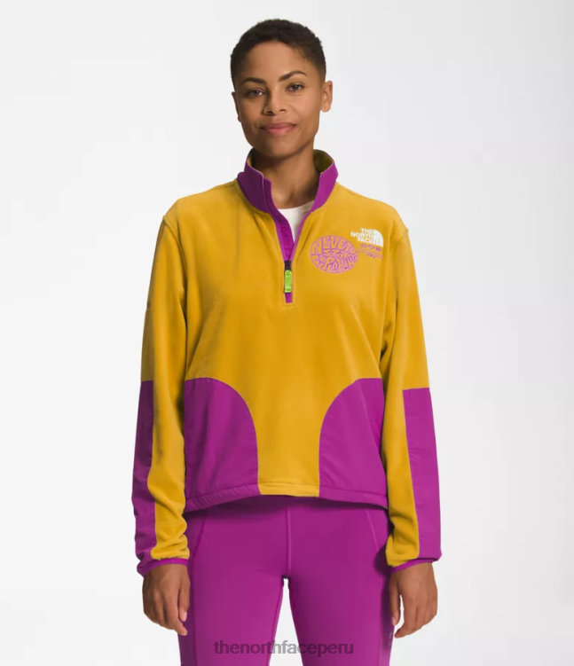 The North Face trailwear fantasía cresta -cremallera mujer ropa 00TVT1180 flor de cactus amarilla/púrpura de madera de flecha
