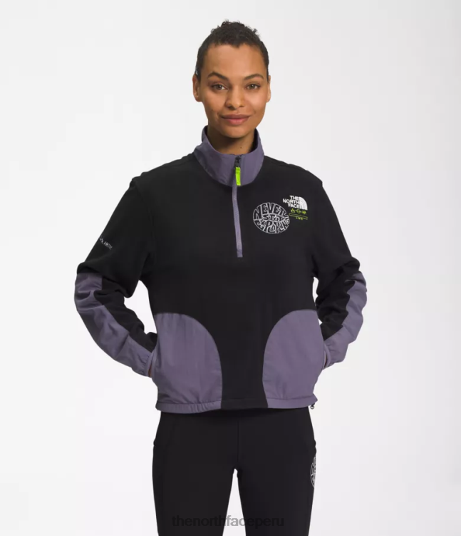 The North Face trailwear fantasía cresta -cremallera mujer ropa 00TVT1181 tnf negro/pizarra lunar