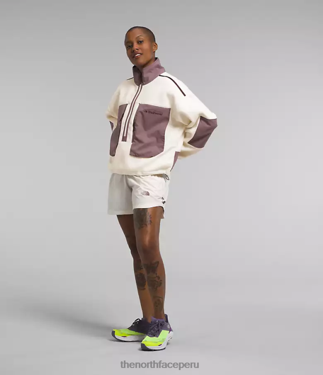 The North Face trailwear fantasía ridge flash -zip mujer ropa 00TVT54 blanco gardenia/gris leonado