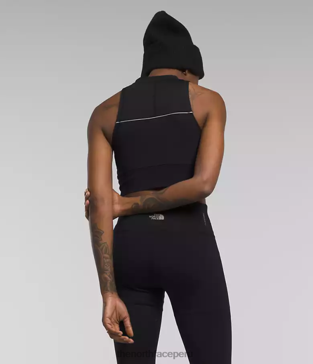 The North Face top de punto de canalé mujer ropa 00TVT1053 negro